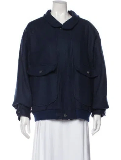 Pre-owned Pendleton Virgin Wool Coat In Blue