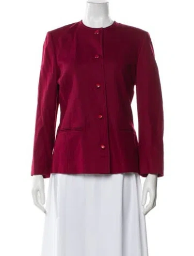 Pre-owned Pendleton Virgin Wool Evening Jacket In Burgundy