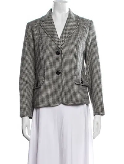 Pre-owned Pendleton Virgin Wool Houndstooth Print Blazer In Multicolor