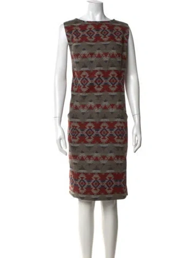 Pre-owned Pendleton Virgin Wool Knee-length Dress In Brown