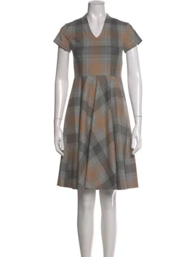 Pre-owned Pendleton Virgin Wool Knee-length Dress In Gray