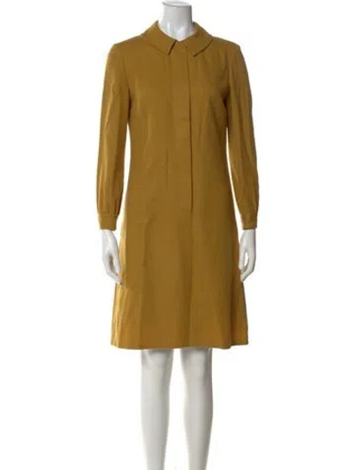 Pre-owned Pendleton Virgin Wool Knee-length Dress In Yellow