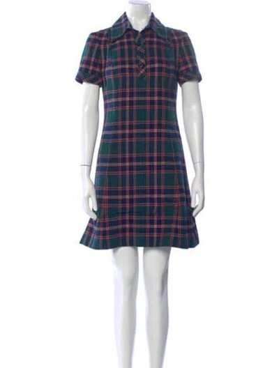 Pre-owned Pendleton Virgin Wool Mini Dress In Blue
