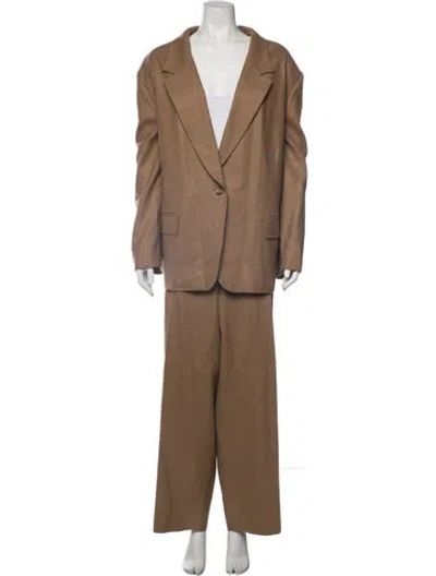 Pre-owned Pendleton Virgin Wool Pantsuit In Brown