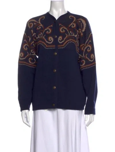 Pre-owned Pendleton Virgin Wool Patterned Sweater In Blue