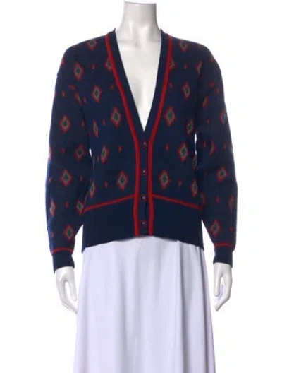 Pre-owned Pendleton Virgin Wool Patterned Sweater In Blue