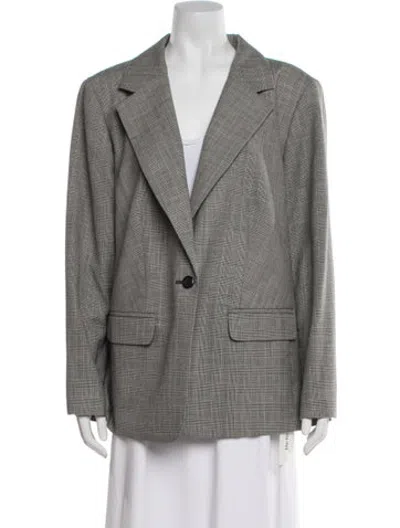 Pre-owned Pendleton Virgin Wool Plaid Print Blazer In Black