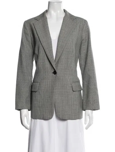 Pre-owned Pendleton Virgin Wool Plaid Print Blazer In Black/grey