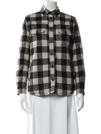 Pre-owned Pendleton Virgin Wool Plaid Print Blazer In Gray