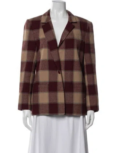 Pre-owned Pendleton Virgin Wool Plaid Print Blazer In Multicolor