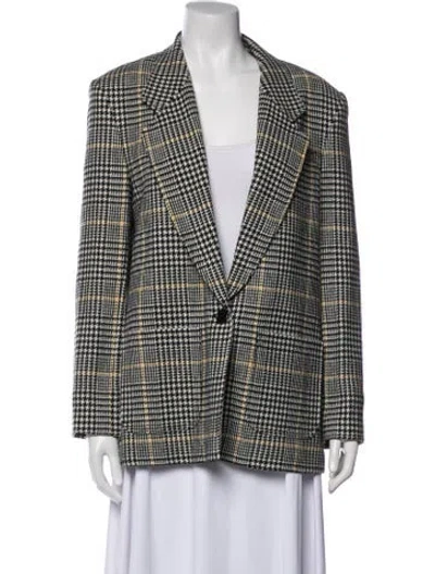 Pre-owned Pendleton Virgin Wool Plaid Print Blazer In Neutral
