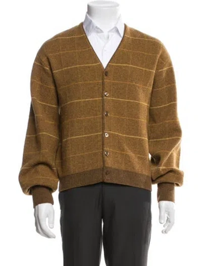 Pre-owned Pendleton Virgin Wool Plaid Print Cardigan In Multicolor