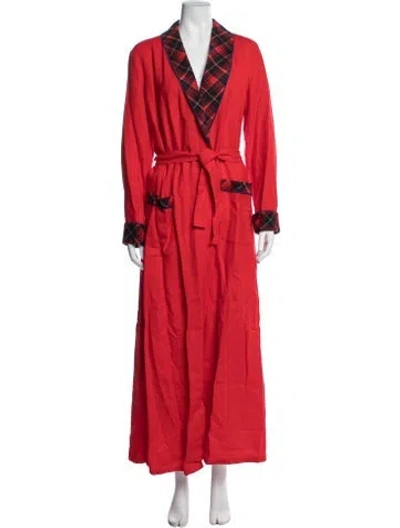 Pre-owned Pendleton Virgin Wool Plaid Print Coat In Red
