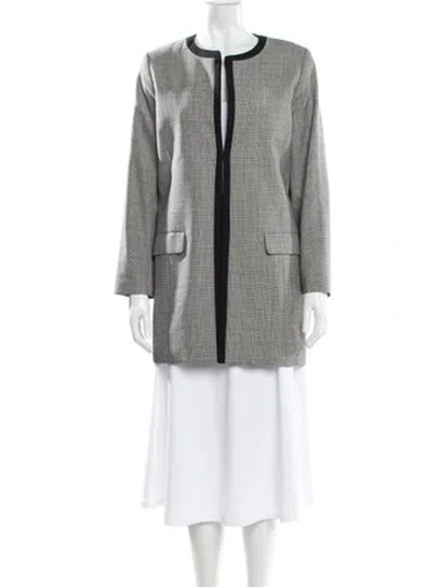 Pre-owned Pendleton Virgin Wool Plaid Print Evening Jacket In Gray