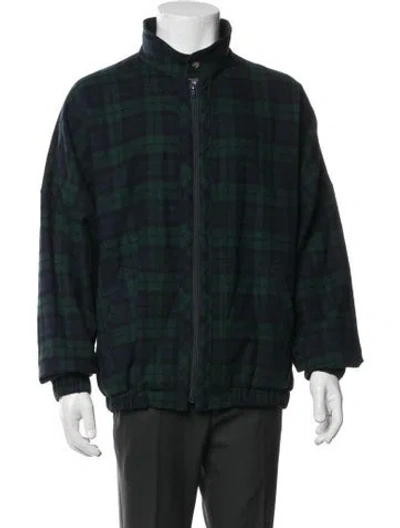 Pre-owned Pendleton Virgin Wool Plaid Print Jacket In Blue/green
