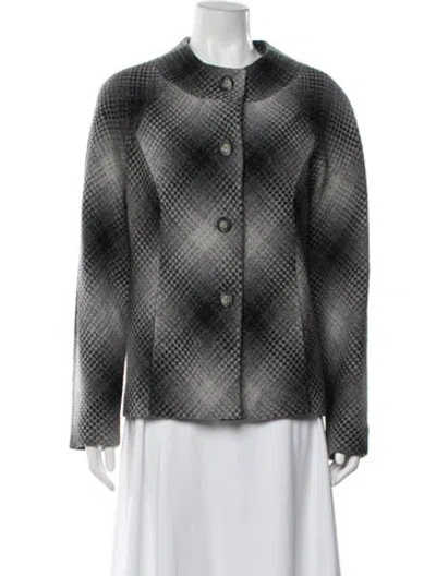 Pre-owned Pendleton Virgin Wool Plaid Print Jacket In Gray