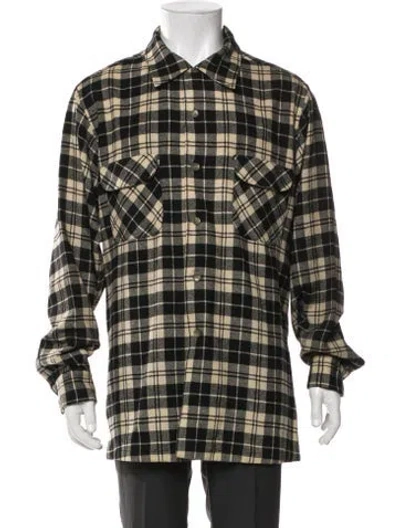 Pre-owned Pendleton Virgin Wool Plaid Print Jacket In Green