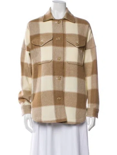 Pre-owned Pendleton Virgin Wool Plaid Print Jacket In Neutral