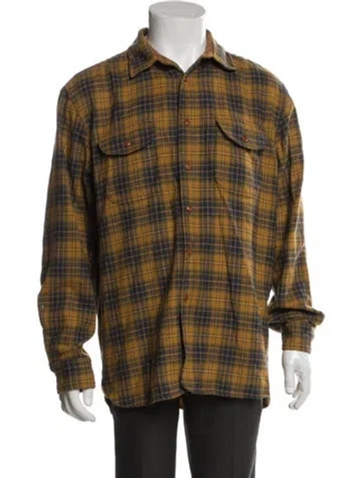 Pre-owned Pendleton Virgin Wool Plaid Print Jacket In Orange