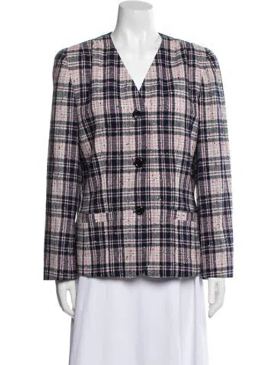 Pre-owned Pendleton Virgin Wool Plaid Print Jacket In Pink