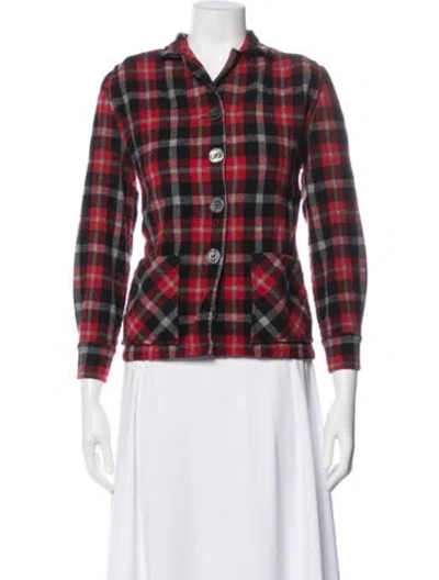 Pre-owned Pendleton Virgin Wool Plaid Print Jacket In Red
