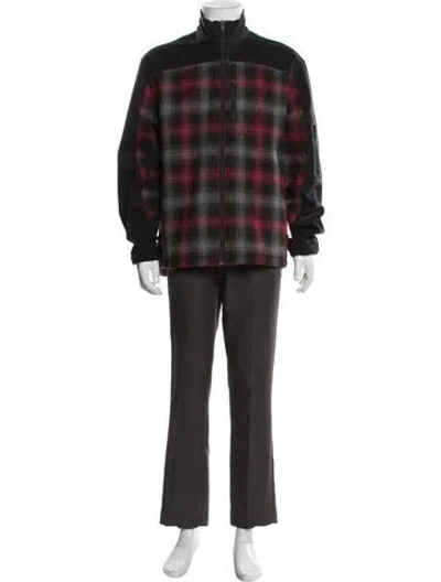 Pre-owned Pendleton Virgin Wool Plaid Print Jacket In Red