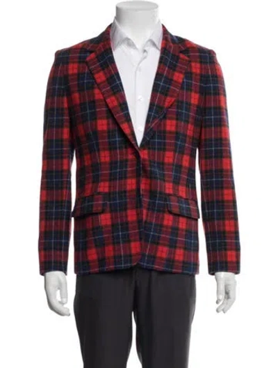 Pre-owned Pendleton Virgin Wool Plaid Print Jacket In Red