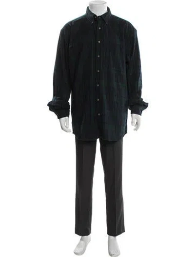 Pre-owned Pendleton Virgin Wool Plaid Print Overcoat In Green