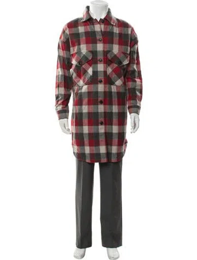 Pre-owned Pendleton Virgin Wool Plaid Print Parka In Red