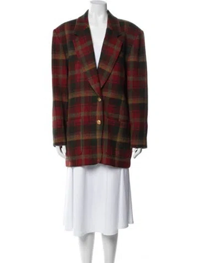 Pre-owned Pendleton Virgin Wool Plaid Print Sweater In Multi