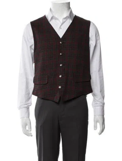 Pre-owned Pendleton Virgin Wool Plaid Print Vest In Multi