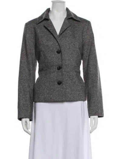 Pre-owned Pendleton Virgin Wool Printed Blazer In Gray