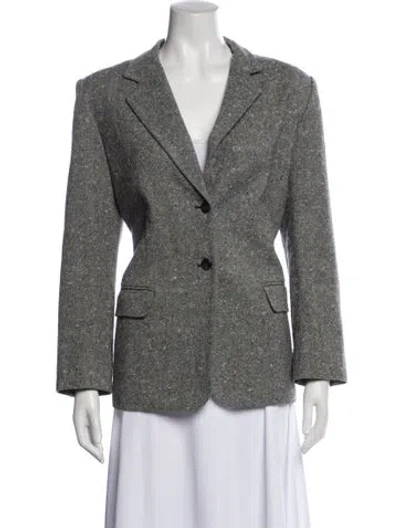 Pre-owned Pendleton Virgin Wool Printed Blazer In Gray