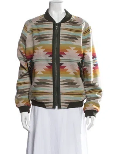 Pre-owned Pendleton Virgin Wool Printed Bomber Jacket In Neutral