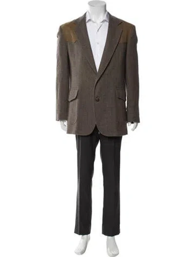 Pre-owned Pendleton Virgin Wool Printed Coat In Brown