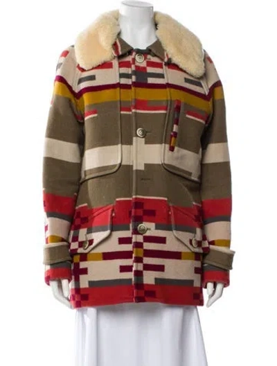 Pre-owned Pendleton Virgin Wool Printed Coat In Multi