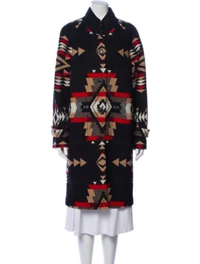 Pre-owned Pendleton Virgin Wool Printed Coat W/ Tags In Blue