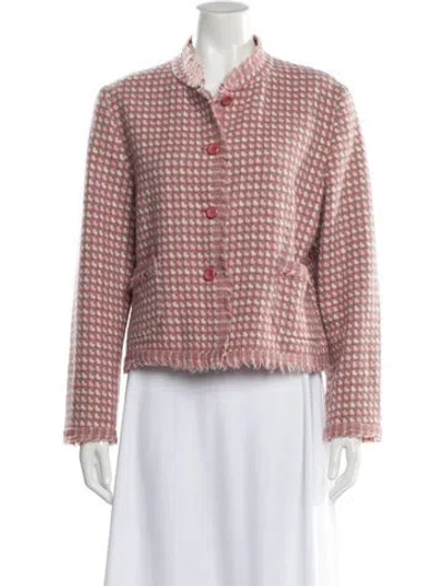 Pre-owned Pendleton Virgin Wool Printed Evening Jacket In Pink