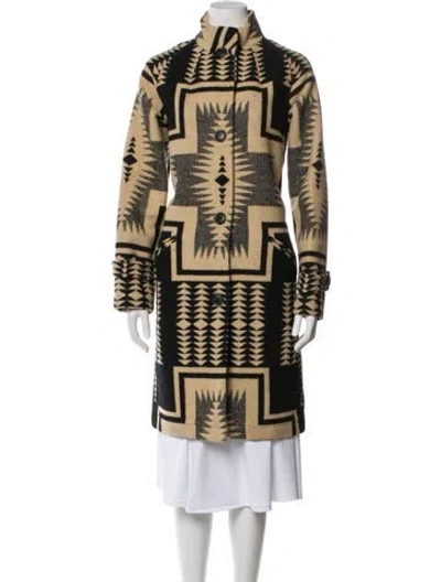 Pre-owned Pendleton Virgin Wool Printed Trench Coat