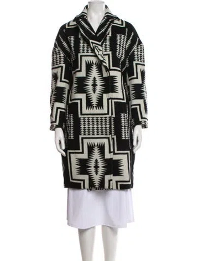 Pre-owned Pendleton Virgin Wool Printed Trench Coat In Multi