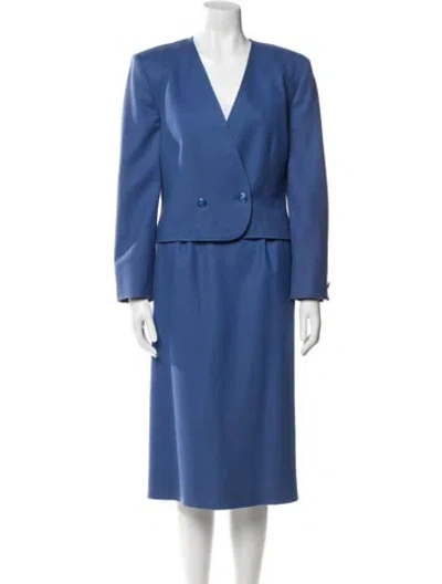 Pre-owned Pendleton Virgin Wool Skirt Set In Blue