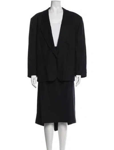 Pre-owned Pendleton Virgin Wool Skirt Suit In Black