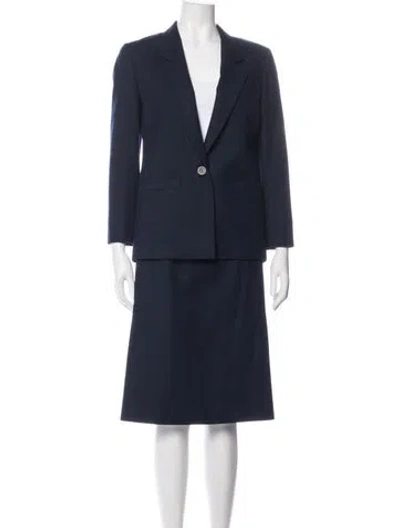 Pre-owned Pendleton Virgin Wool Skirt Suit In Blue