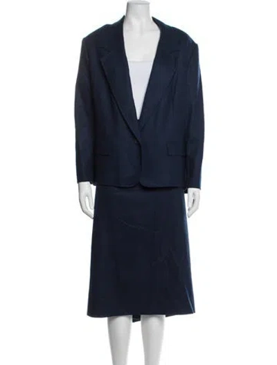 Pre-owned Pendleton Virgin Wool Skirt Suit In Blue