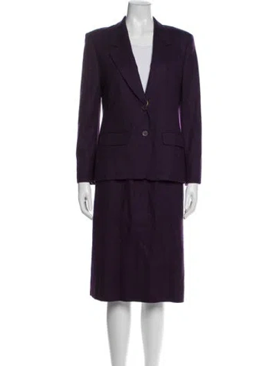 Pre-owned Pendleton Virgin Wool Skirt Suit In Purple