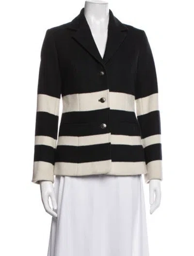 Pre-owned Pendleton Virgin Wool Striped Jacket In Black