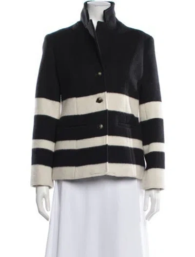 Pre-owned Pendleton Virgin Wool Striped Jacket In Black
