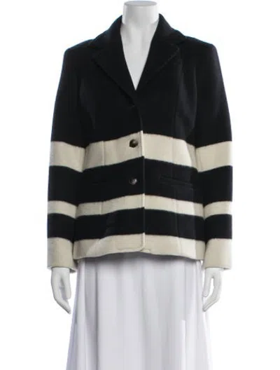 Pre-owned Pendleton Virgin Wool Striped Jacket In Black