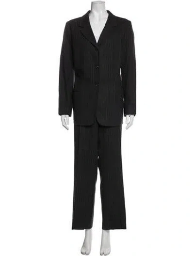 Pre-owned Pendleton Virgin Wool Striped Pantsuit In Grey