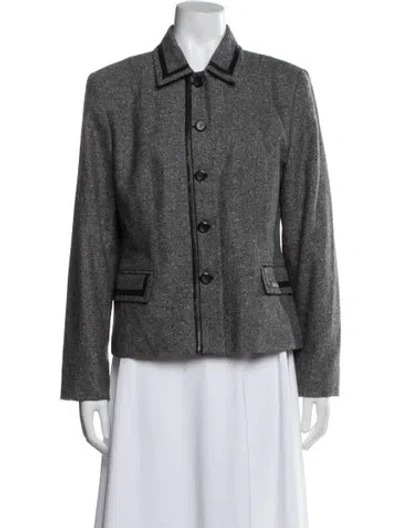 Pre-owned Pendleton Virgin Wool Tweed Pattern Blazer In Black